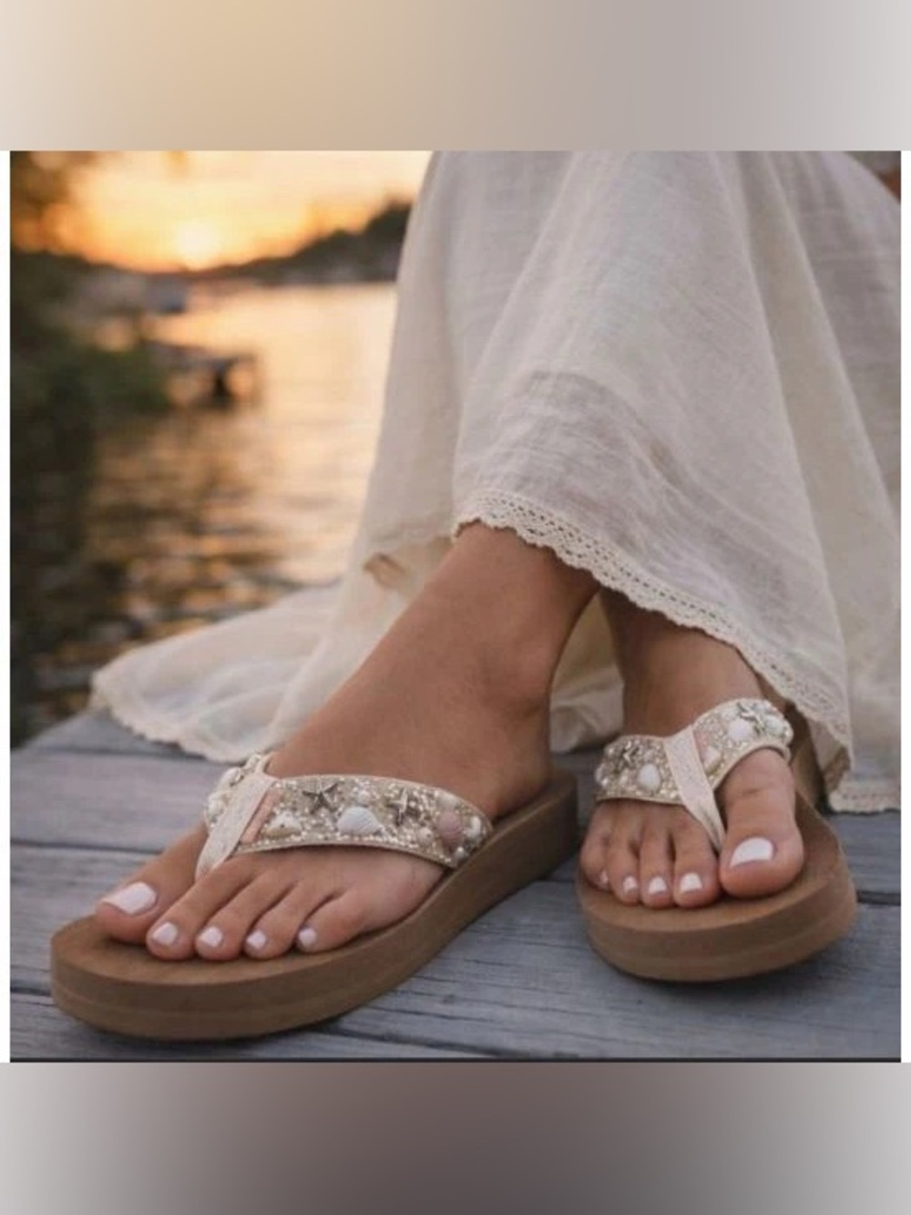 BRAND NEW WITH TAGS A Walk Down the Aisle Embellished Bridal Flip Flops
